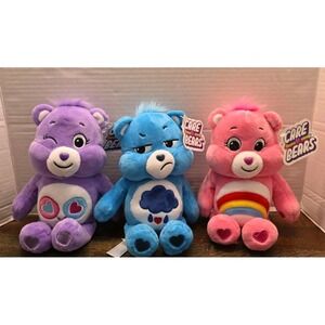 Care Bears Plush Lot of 3 NWT 2021 Basic Fun Grumpy Cheer Share Bear 9" Bean